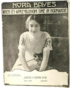 Partituras grandes When It's Apple Blossom Time In Normandie 1912 Nora Bayes de colección - Imagen 1 de 4