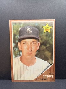 1962 Topps Set Break # 291 Hal Stowe EX+ Face marks Solid glossy MLB RC Yankees