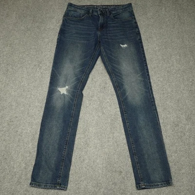 Pantalones de mezclilla para hombre Buffalo David Bitton azul ceniza-x ajustados elásticos W32 L32 Foto 1 de 4