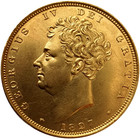1827 George IIII Bare Head Gold Full Sovereign CHOICE - UNC