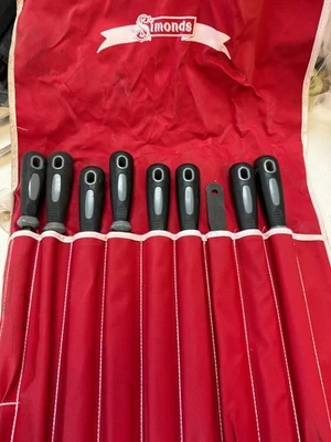 Simonds  - 9 Pc 10" General Purpose File Set w Handles with Case - Image 1 of 4