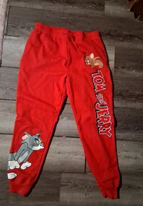 Tom and Jerry Jogginghose Lounge Hose Größe: 11-13 Mädchen Large rot - Bild 1 von 7