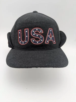 Snowboarding Team USA Volcom Earflap Hat Skiing Snowboard  Olympic Gray  S/M NWT - Image 1 of 4