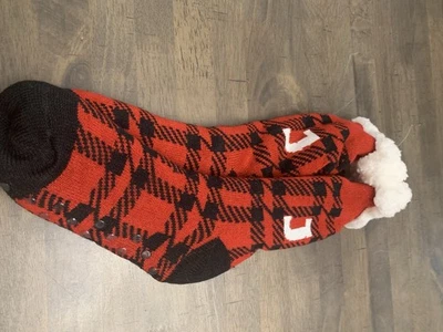 Unisex Buffalo Plaid Sherpa Slippers Non Slip Initial “J” ~ One Size Fits All - Image 1 of 4