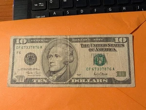 2001 $10 Federal Reserve Atlanta Note Bill - Picture 1 of 2
