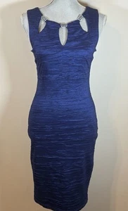 Scarlett Cocktail Dress Size 4 Blue Eveningwear Event Sheath Sleek Elegant Glam - Picture 1 of 16