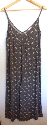 Mono Natural Life Grande Gris Floral Pierna Ancha Fluido Tirantes Suave Boho Mameluco Foto 1 de 4