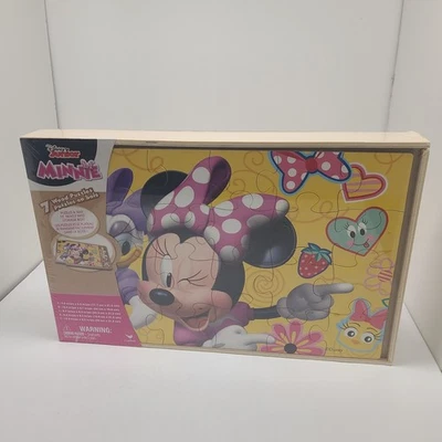 Пазлы Disney Junior Minnie Mouse Daisy Duck с деревянной коробкой для хранения набор из 7 головоломок - Изображение 1 из 3