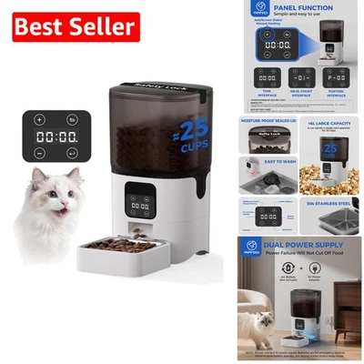 Alimentador Automático Doble Potencia para Gatos y Perros - 6L Conveniencia Programable Foto 1 de 4