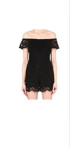 Sandro Black Lace Off Shoulder Romper, S , EUC  - Picture 1 of 5