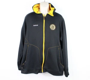 Boston Bruins Jacket Mens XL Black Yellow Full Zip Hooded NHL Hockey - Picture 1 of 10