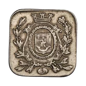 France - jeton - Récompense 1 bon point - armoiries de Paris - maillechort - Foto 1 di 2