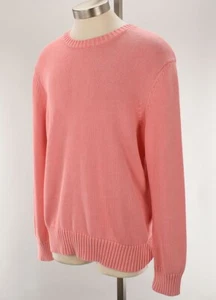 THE MENS STORE Pink Acid Washed Cotton Crew Neck Pullover Sweater SMALL NWT - Picture 1 of 2