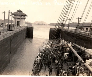 Marines Aboard USS Henderson Navy Ship Panama Canal Photograph  - Picture 1 of 3