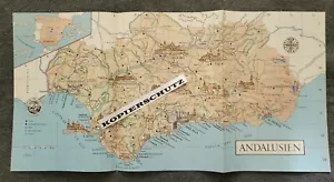 Nostalgie Faltkarte ANDALUSIEN Plan Poster Wandbild Dekoration 27/54 cm - Bild 1 von 1