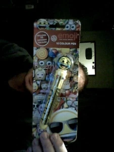 EMOJI EMOTICONS  10 COLOUR MULTICOLOUR PEN BIRTHDAY READ WRITE    FREE UK POST - Picture 1 of 1
