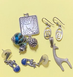 Beautiful Vintage Peruvian Silver Jewelry Pc's, 2 Pendants, 2 Sets of Earrings - Picture 1 of 3