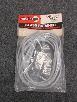 NEW! ANSAN GLASS RETAINER / WEATHERSTRIPPING, 1/8" X 1/2" X 10', GS-680 - Image 1 of 3