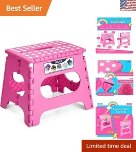 Portable 11-Inch Non-Slip Folding Stool for Adults and Kids - Safe & Lightweight - Picture 1 of 10