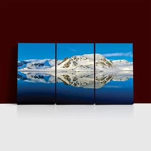 Holmiabukta Bay Arctic Svalbard Mountain set of 3 Poster & Canvas Wall Art Print - Picture 1 of 7