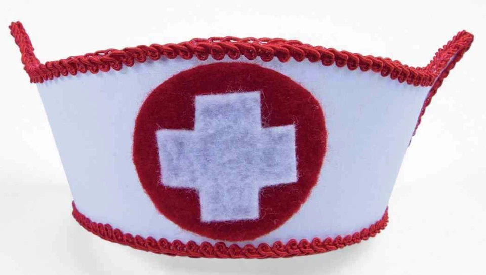 Мини медсестра шляпа больницы конфеты полоски карнавальный костюм аксессуар для Хэллоуина - Изображение 1 из 1