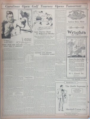 Periódico de boxeo vintage 1927 Tom Heeney/Bob Fitzsimmons Foto 1 de 4