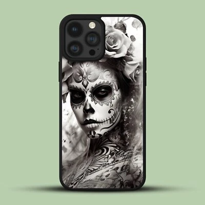 Phone Case For iPhone 14 15 11 12 13 Pro X XS XR Max design sugar skull - Image 1 of 4