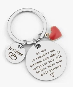 Porte clef "Un jour on rencontre une personne sans même le vouloir" Cadeau, Neuf - Picture 1 of 1