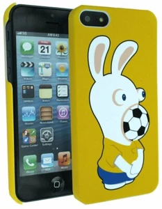 Coque Foot Ballon Lapins Cretins + FILM DE PROTECTION Pour iPHONE 5 - NEUF - Photo 1 sur 2