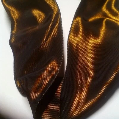 Band 35mm, braun glänzend mit Draht, 2 m - Bild 1 von 2