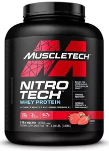 MuscleTech Nitro Tech Whey Protein 1.81kg Strawberry Flavour Brand New UK Stock - Picture 1 of 3