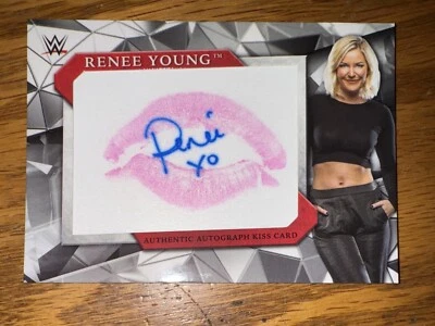 RENEE YOUNG AUTO /25 KISS CARD 2017 TOPPS WWE Authentic DIVAS AUTOGRAPH SP - Image 1 of 4