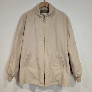 Vintage Lakeland Sherpa Lined Tan Full Zip Jacket 44 MADE IN USA - Picture 1 of 10