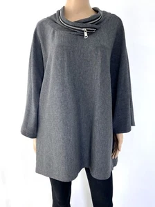 NWT! NEW! JOSEPH RIBKOFF Size US 22 2XL UK 24 Gray Sweater Pullover Wrap Top - Picture 1 of 11
