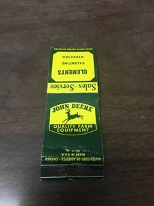 Vintage John Deere Match Book Clements Vendita.. Servizio Valentine Nebraska L@@K!! - Foto 1 di 3