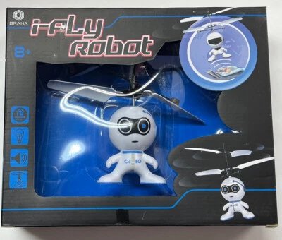 BRAHA i-Fly Robot Flying Helicopter White/Blue New - Image 1 of 4