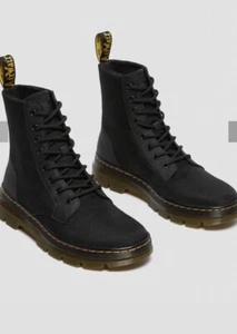 Dr. Martens Combs Mens Size 12 Black Canvas Tough Poly Casual Rubber Combat Boot - Picture 1 of 11