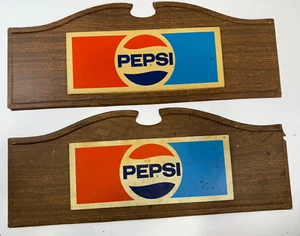 2 - Vintage PEPSI Cola Signs Display Advertising Man Cave Plastic 1970s 10X26” - Picture 1 of 15
