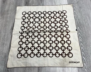 Vintage 1960's Givenchy Square Linen Hand Rolled Scarf - Picture 1 of 10