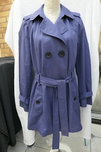 Hobbs Ladies Purple Lightweight Belted Trench Style Coat Raincoat - Size 12 - Picture 1 of 10