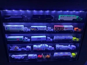 Display Case For Hot Wheels 1:64 Scale 24 Diecast Toy Cars LED Wall Cabinet - Bild 1 von 10