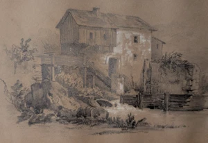Antique Old Master Type Drawing Of Mill - Picture 1 of 9