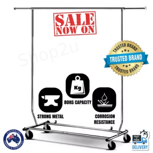 Rack garment clothes 6ft stand hanger rail rolling artiss coat display portable - Picture 1 of 8