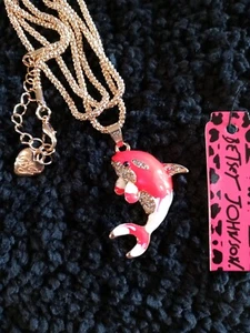 betsey johnson Red Whale Necklace - Picture 1 of 3
