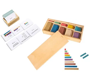 Montessori-Material Zahlenraum bis 10 incl. Rechenstäbchen u. 100 Aufgabenkarten - Bild 1 von 10
