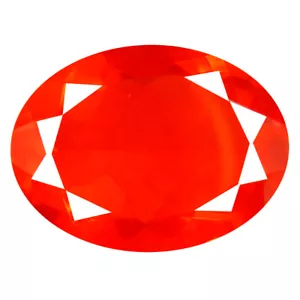 3.15 ct Grand looking Oval Cut (14 x 10 mm) Mexico Orange Red Fire Opal Gemstone - Picture 1 of 1