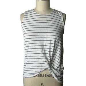Albion Fit weiß und blau gestreift Twist Knot Tank Top Größe Small - Bild 1 von 4