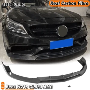 Fit for Mercedes Benz W218 CLS63AMG 2015-2017 REAL Carbon Fiber Front Bumper Lip - Picture 1 of 15