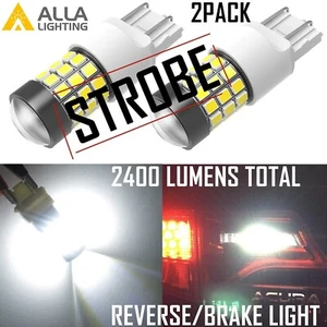 Alla Lighting 39-LED 7443 Strobe Flashing Brake Stop|Backup Light Bulb White VS - Picture 1 of 12