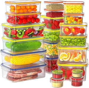 22 Pack Food Storage Containers with Lids, Reusable Plastic Meal Prep Containers - Picture 1 of 7